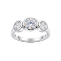 2.50 Carat T.W. Round-cut Lab Grown Diamond (F/VS+) 14K Gold Bezel Set 3 Stone Ring