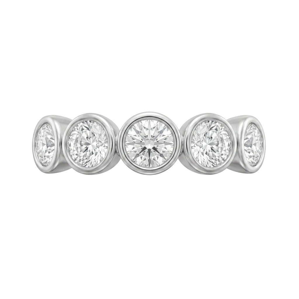 Diamonair 5 Stone Bezel Ring set - Lab Grown Diamond 14K Gold 5 Stone Bezel Ring