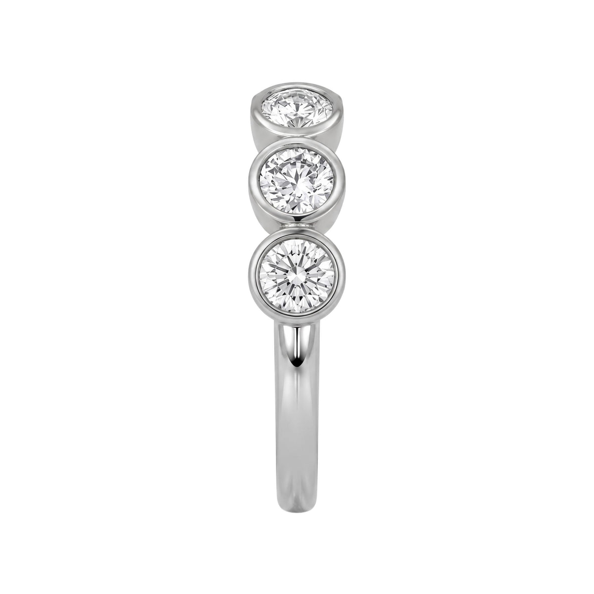 Diamonair 5 Stone Bezel Ring set - Lab Grown Diamond 14K Gold 5 Stone Bezel Ring