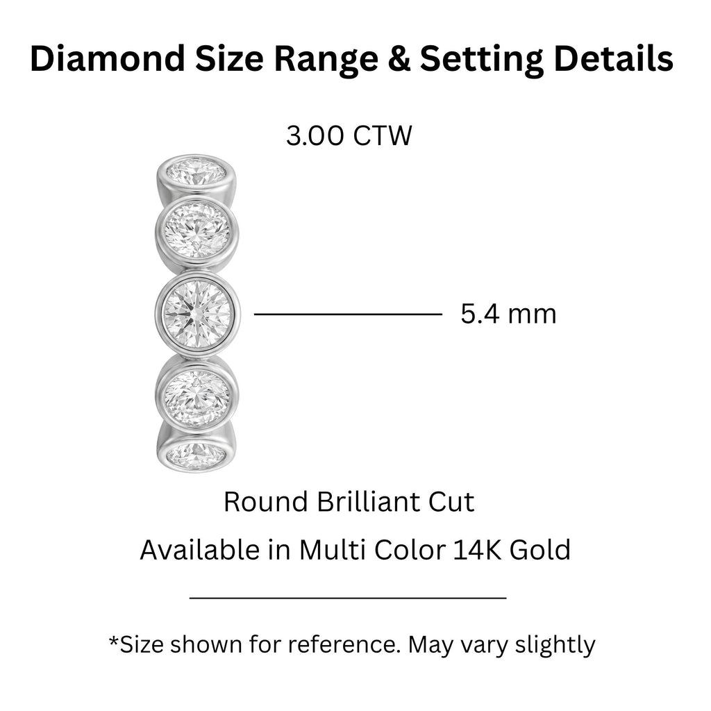 Diamonair 5 Stone Bezel Ring set - Lab Grown Diamond 14K Gold 5 Stone Bezel Ring