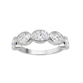 3.00 Carat T.W. Oval-cut Lab Grown Diamond (F/VS+) 14K Gold Bezel Set 5 Stone Band Ring