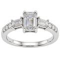 1.00 Carat T.W. Baguette, Emerald and Round-cut Lab Grown Diamond (F/VS+) 14K Gold Fashion Ring
