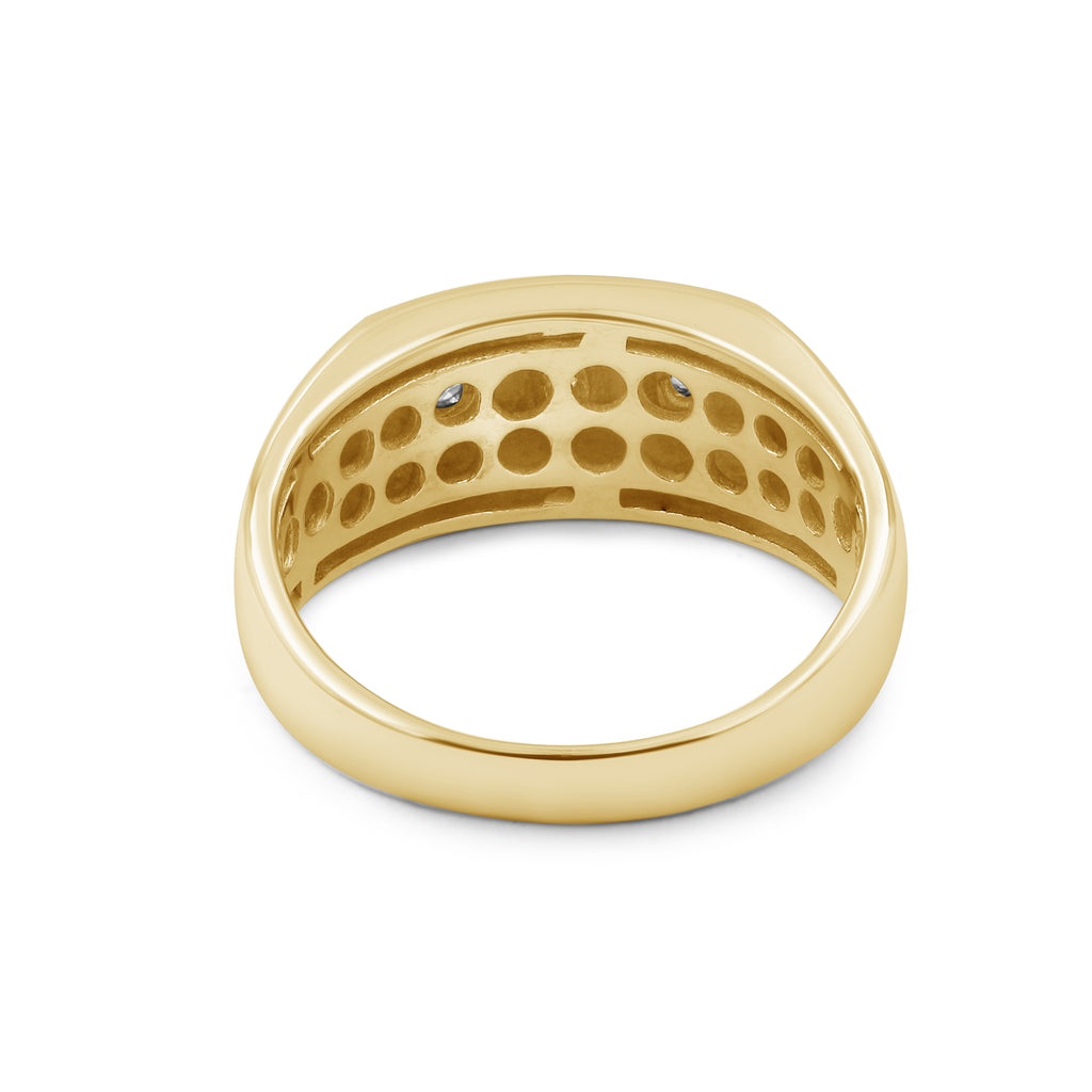 Diamonair Lab Grown Diamond (F/VS+) 1.00 carat Round cut Sterling Silver Men's Ring - Sterling Silver | Gold over Silver