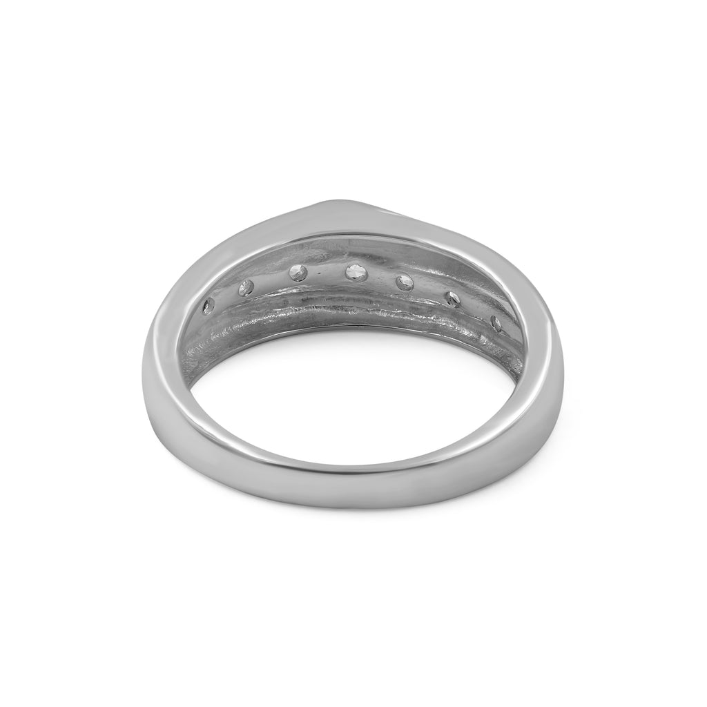 Diamonair Lab Grown Diamond (F/VS+) 1.00 carat Round cut Sterling Silver Men's Ring - Sterling Silver | Gold over Silver