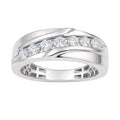 Diamonair Lab Grown Diamond (F/VS+) 1.00 carat Round cut Sterling Silver Men's Ring - Sterling Silver | Gold over Silver