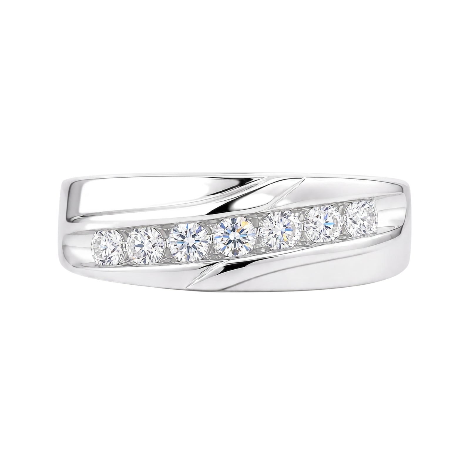 Diamonair Lab Grown Diamond (F/VS+) 1.00 carat Round cut Sterling Silver Men's Ring - Sterling Silver | Gold over Silver
