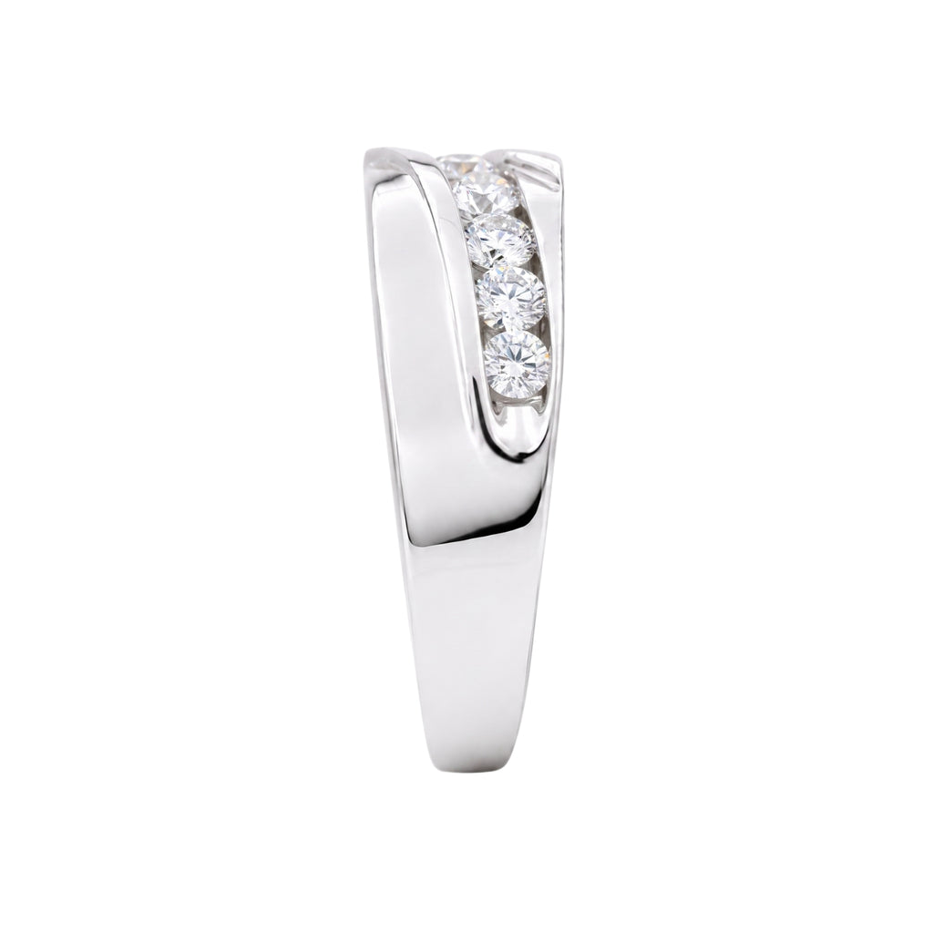 Diamonair Lab Grown Diamond (F/VS+) 1.00 carat Round cut Sterling Silver Men's Ring - Sterling Silver | Gold over Silver