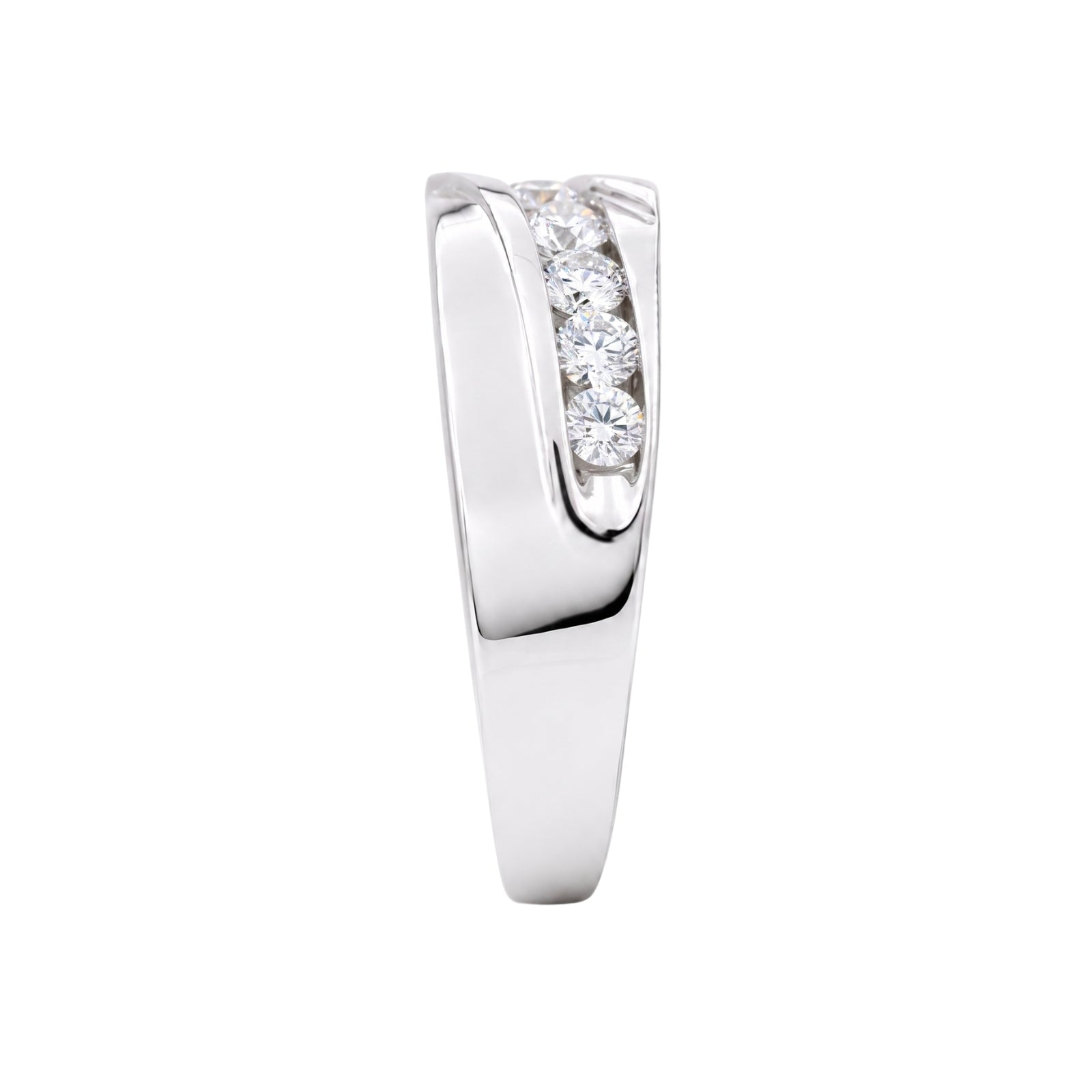 Diamonair Lab Grown Diamond (F/VS+) 1.00 carat Round cut Sterling Silver Men's Ring - Sterling Silver | Gold over Silver