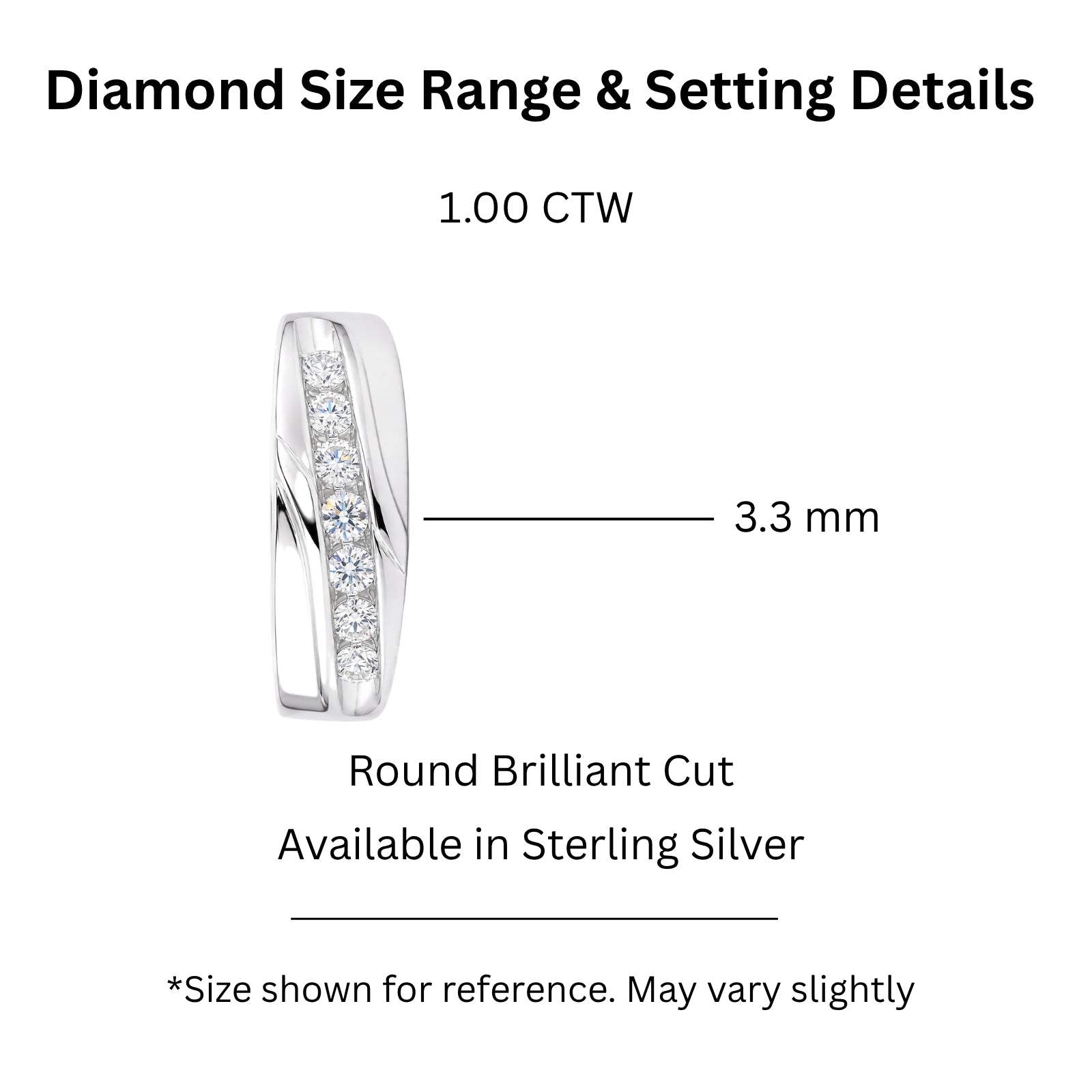 Diamonair Lab Grown Diamond (F/VS+) 1.00 carat Round cut Sterling Silver Men's Ring - Sterling Silver | Gold over Silver