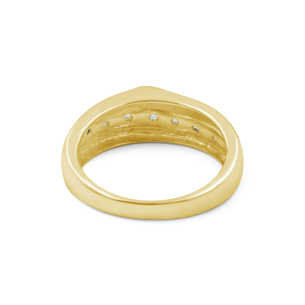 Diamonair Lab Grown Diamond (F/VS+) 1.00 carat Round cut Sterling Silver Men's Ring - Sterling Silver | Gold over Silver