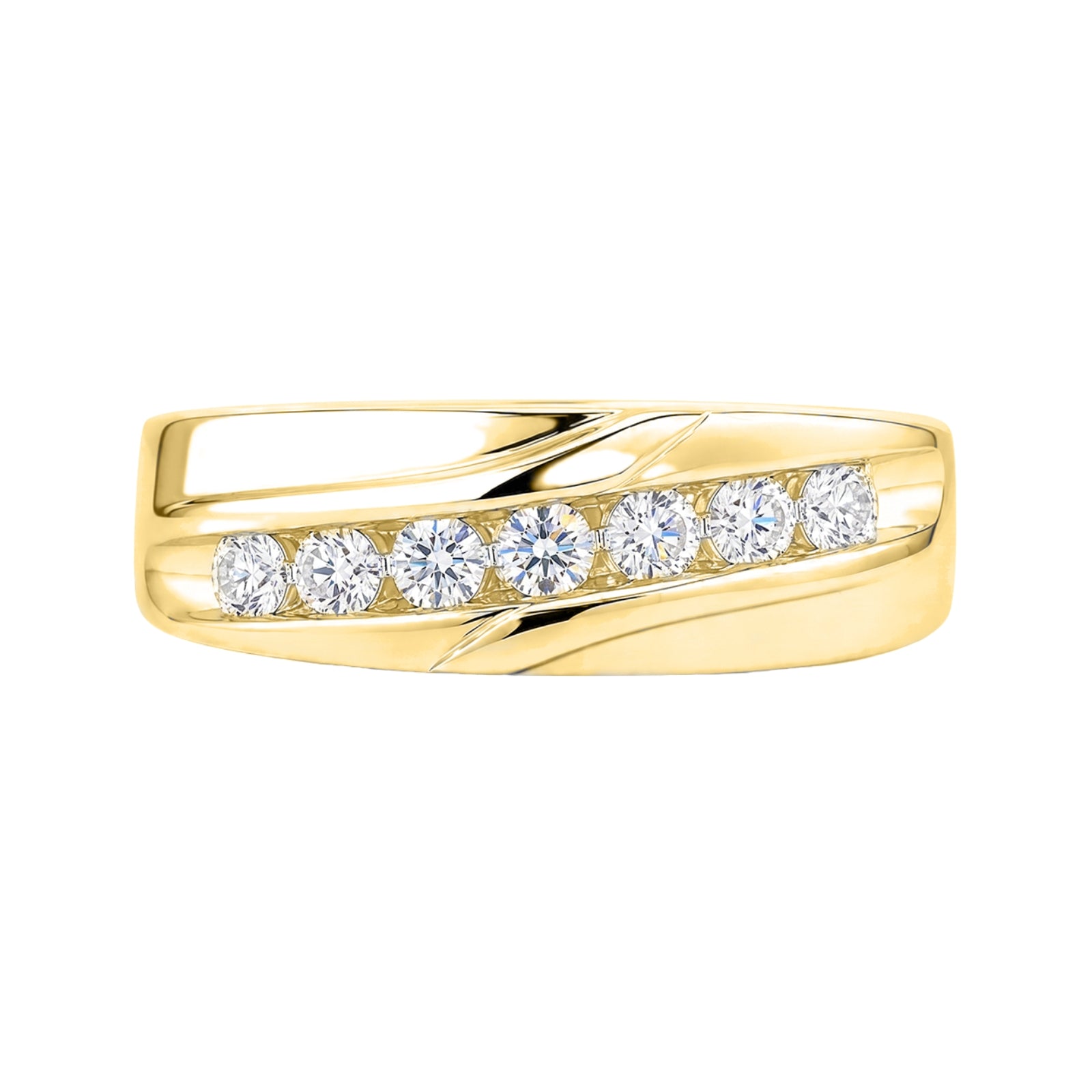 Diamonair Lab Grown Diamond (F/VS+) 1.00 carat Round cut Sterling Silver Men's Ring - Sterling Silver | Gold over Silver