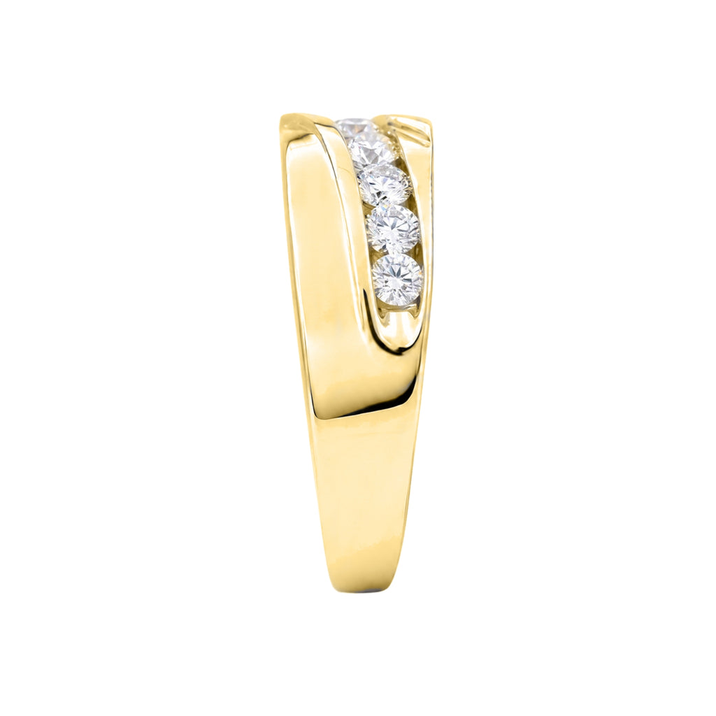 Diamonair Lab Grown Diamond (F/VS+) 1.00 carat Round cut Sterling Silver Men's Ring - Sterling Silver | Gold over Silver