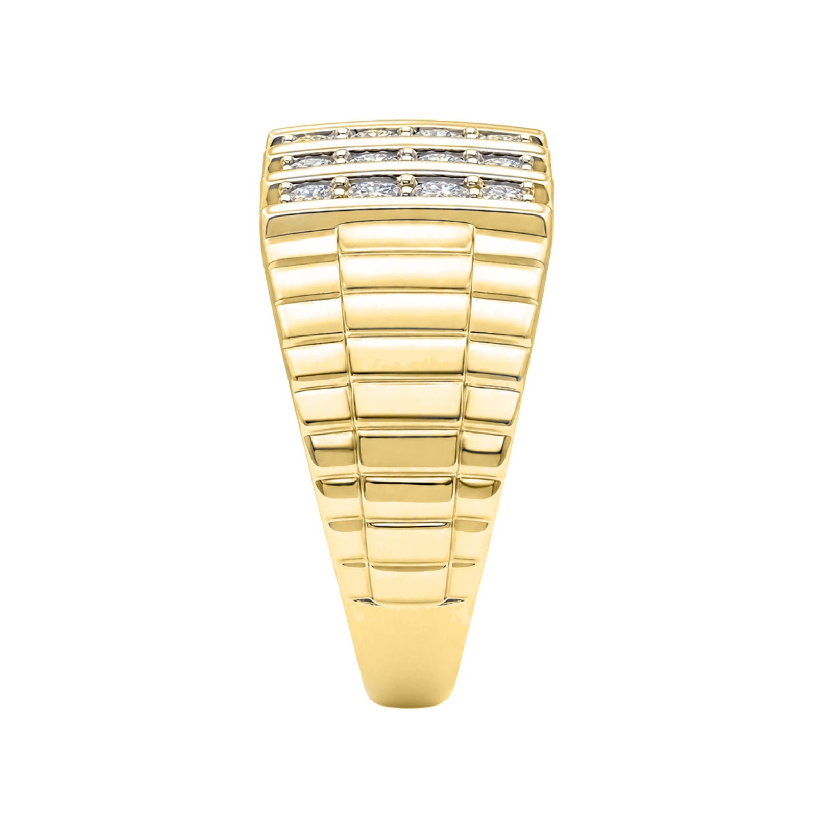 Diamonair Lab Grown Diamond (F/VS+) 1.00 carat Round cut Sterling Silver Men's Ring - Sterling Silver | Gold over Silver