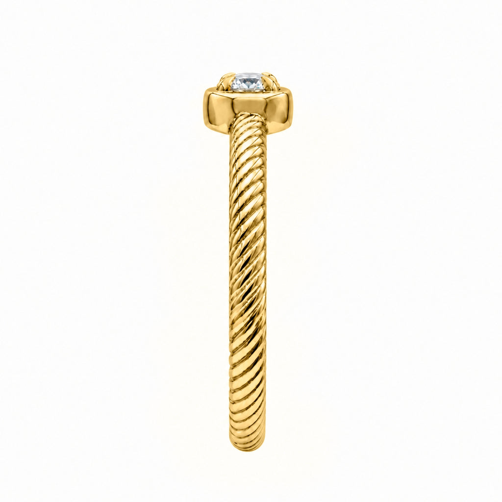1/6 Carat T.W. Round-cut Lab Grown Diamond (F/VS+) 14K Gold Ring