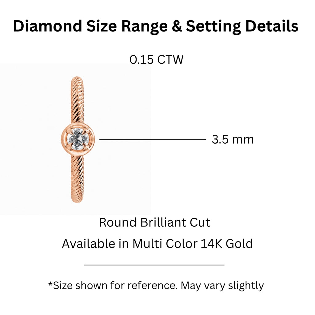 1/6 Carat T.W. Round-cut Lab Grown Diamond (F/VS+) 14K Gold Ring