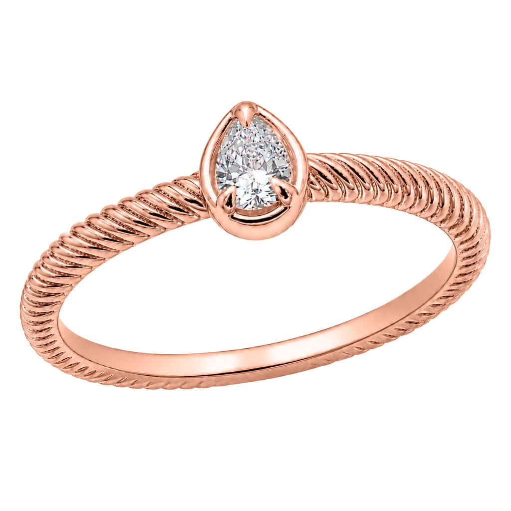 1/5 Carat T.W. Pear-cut Lab Grown Diamond (F/VS+) 14K Gold Ring