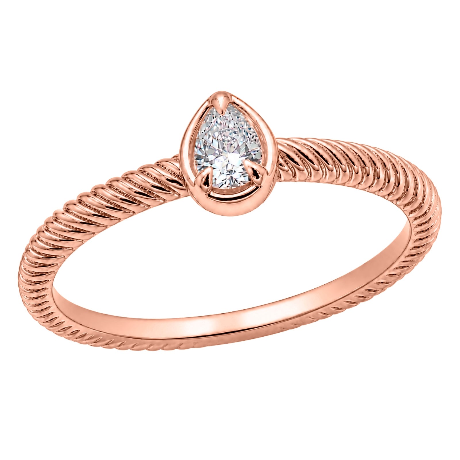1/5 Carat T.W. Pear-cut Lab Grown Diamond (F/VS+) 14K Gold Ring