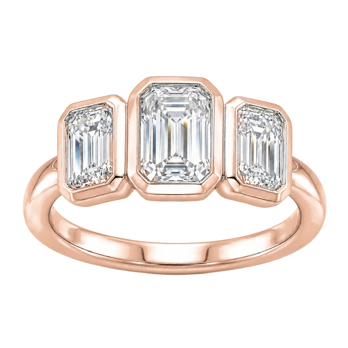 2.5 ctw Emerald Three-Stone Engagement Ring