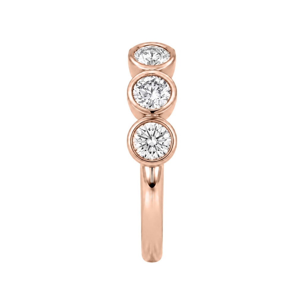Diamonair 5 Stone Bezel Ring set - Lab Grown Diamond 14K Gold 5 Stone Bezel Ring