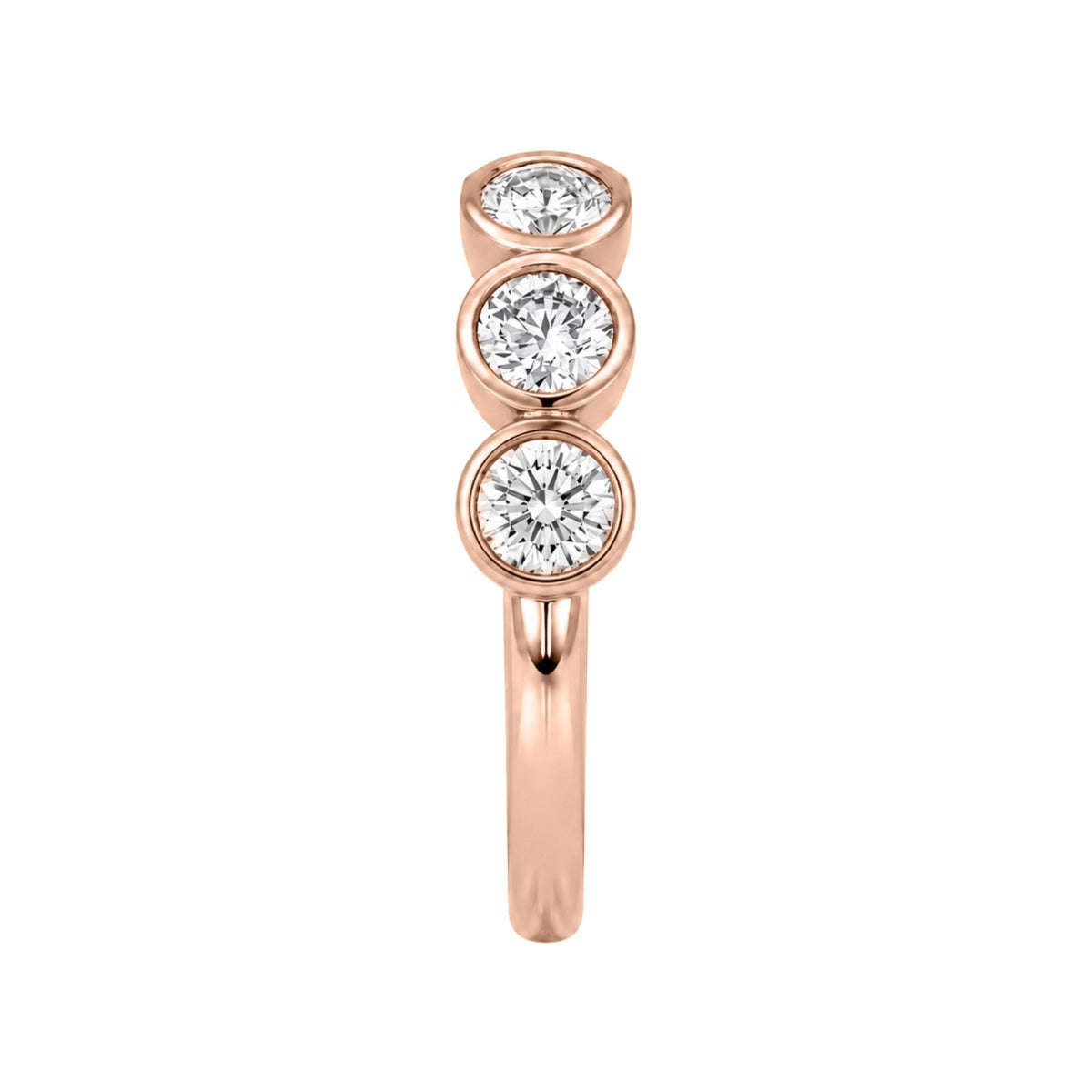 Diamonair 5 Stone Bezel Ring set - Lab Grown Diamond 14K Gold 5 Stone Bezel Ring