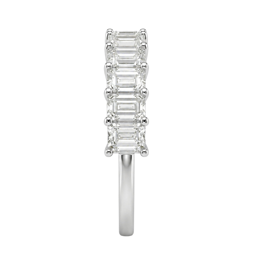 2.00 - 5.00 Carat T.W. Emerald-cut Lab Grown Diamond (F/VS+) 14K Gold 7 Stone Band Ring