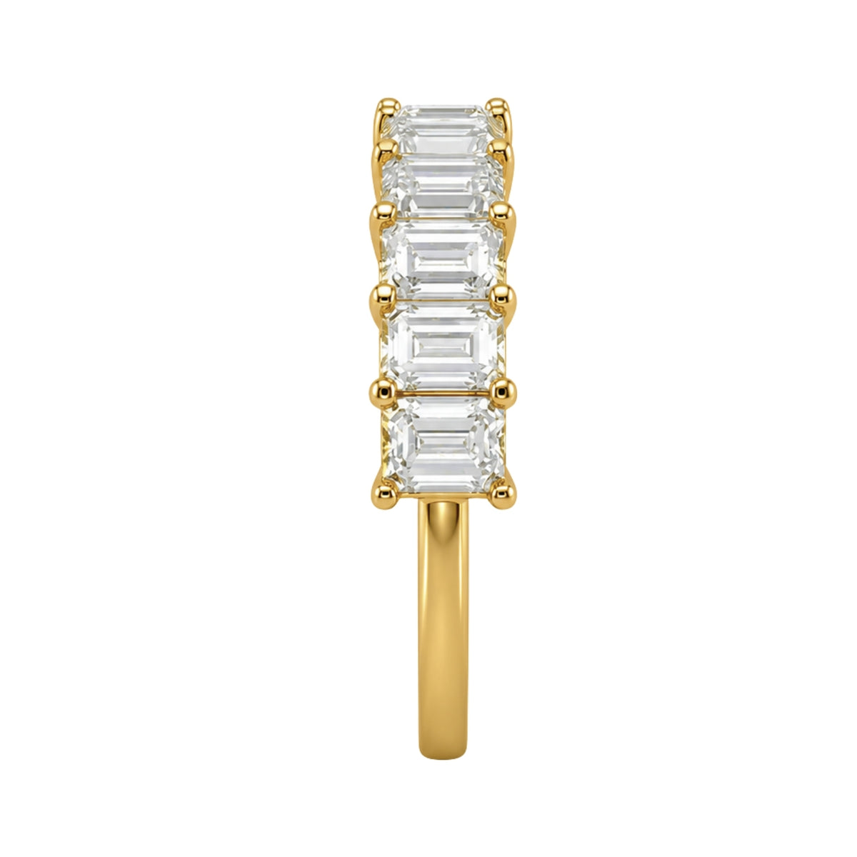2.00 - 5.00 Carat T.W. Emerald-cut Lab Grown Diamond (F/VS+) 14K Gold 7 Stone Band Ring
