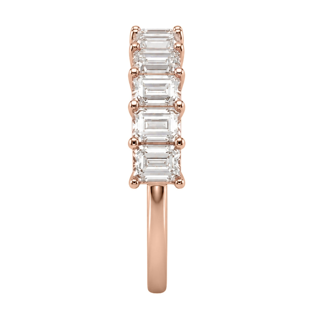 2.00 - 5.00 Carat T.W. Emerald-cut Lab Grown Diamond (F/VS+) 14K Gold 7 Stone Band Ring