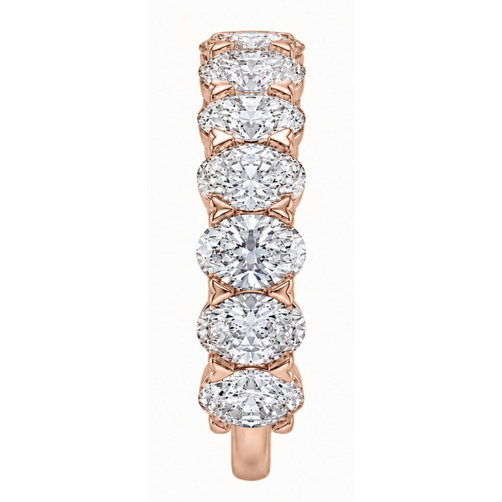 2.00 -3.00 Carat T.W. Oval-cut Lab Grown Diamond (F/VS+) 14K Gold 7 Stone Band Ring