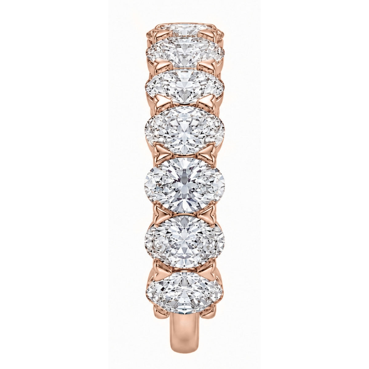 2.00 -3.00 Carat T.W. Oval-cut Lab Grown Diamond (F/VS+) 14K Gold 7 Stone Band Ring