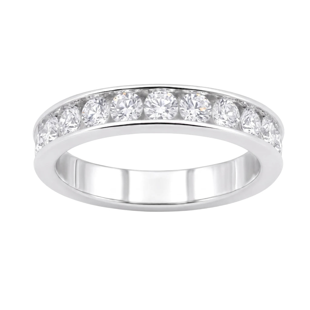 Diamonair Lab Grown Diamond (F/VS+) 1.00 carat Round cut Sterling Silver Ring - Sterling Silver | Gold over Silver