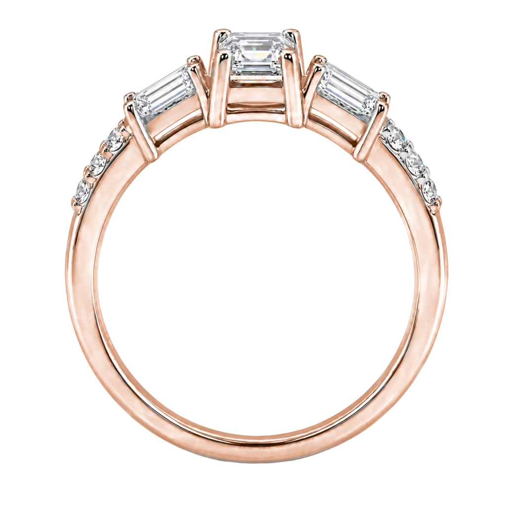 1.00 Carat T.W. Baguette, Emerald and Round-cut Lab Grown Diamond (F/VS+) 14K Gold Fashion Ring