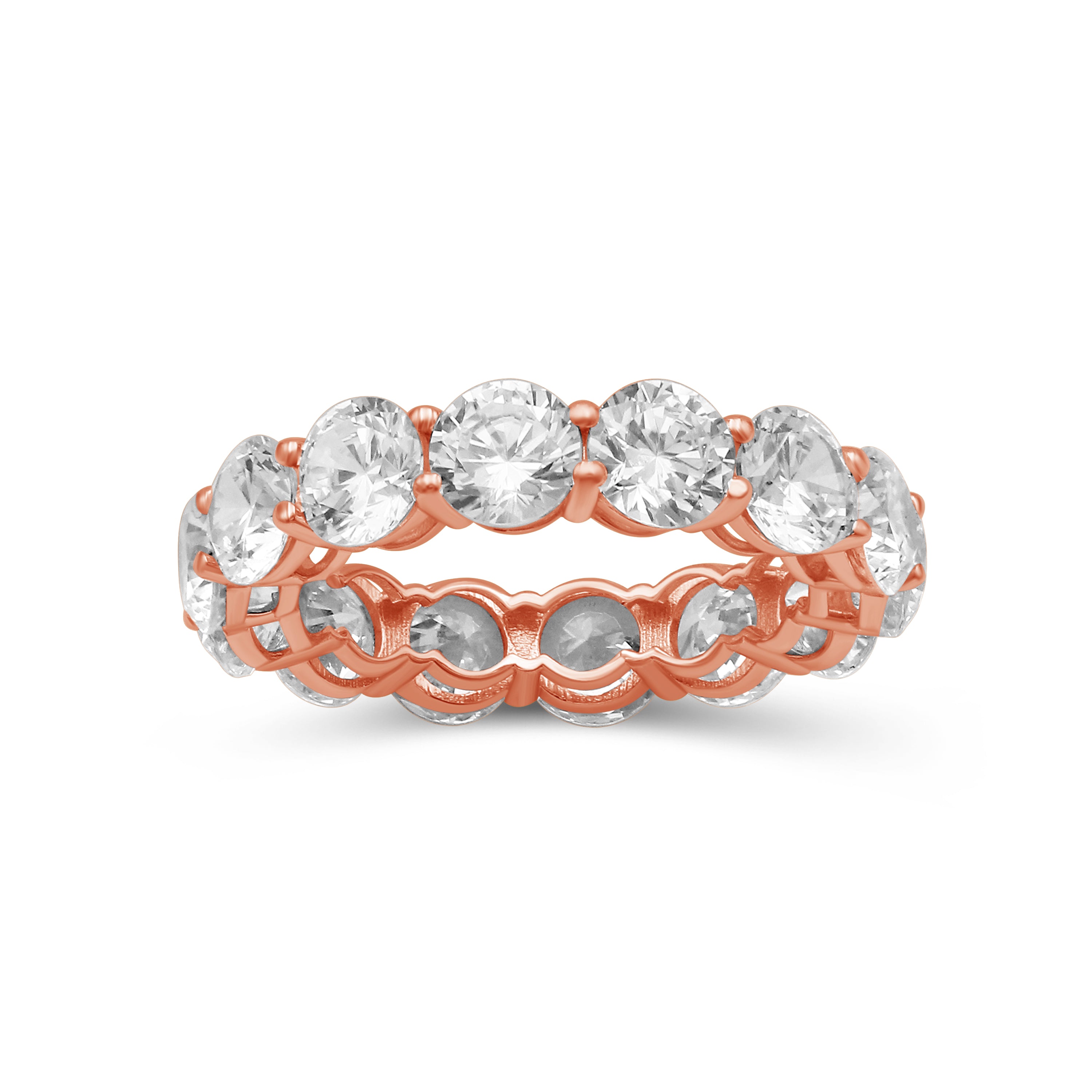 3.00 - 7.00  Carat T.W. Round-cut Lab Grown Diamond (F/VS+) 14K Gold Eternity Band Ring