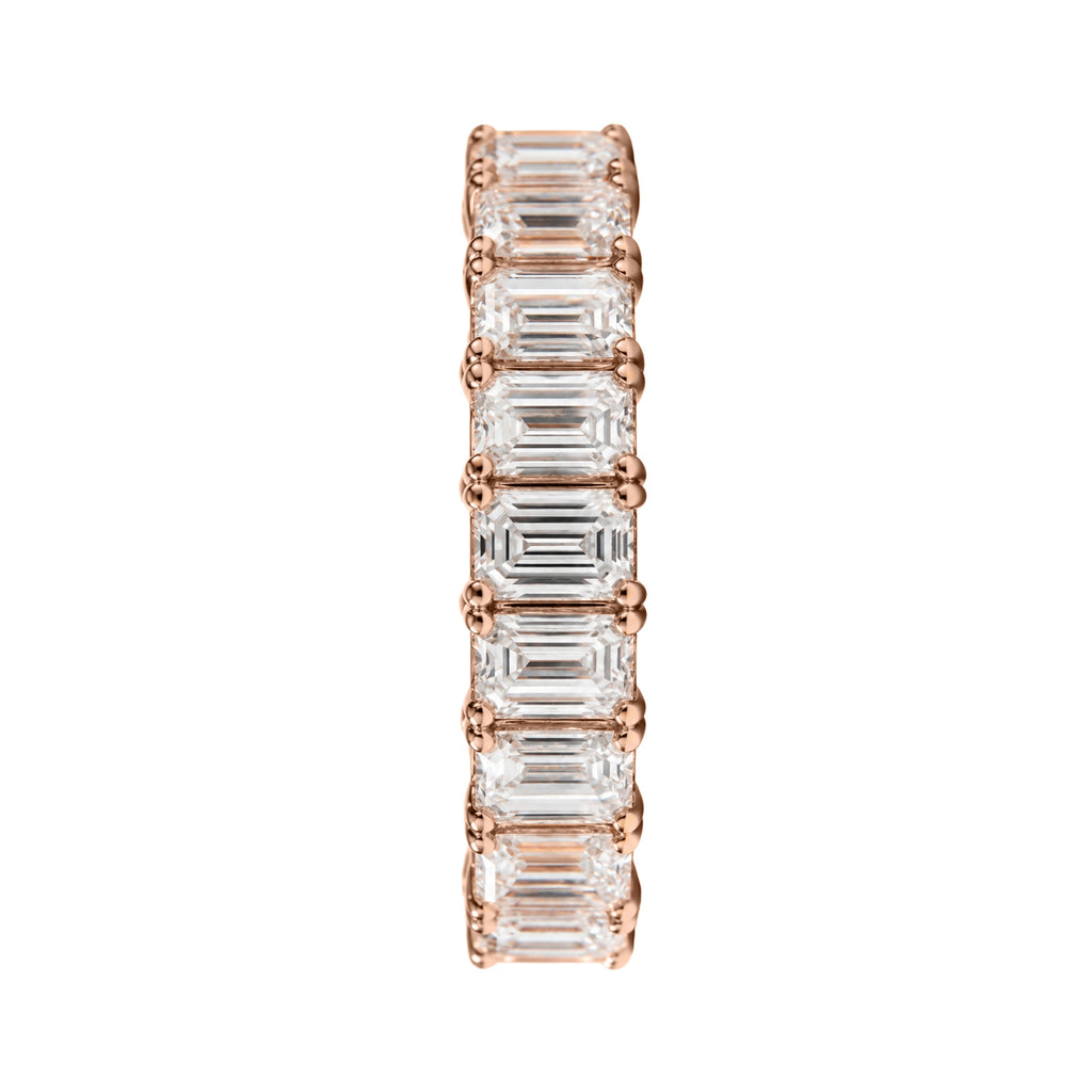 5.00 - 7.00 Carat T.W. Emerald-cut Lab Grown Diamond (F/VS+) 14K Gold Eternity Band Ring