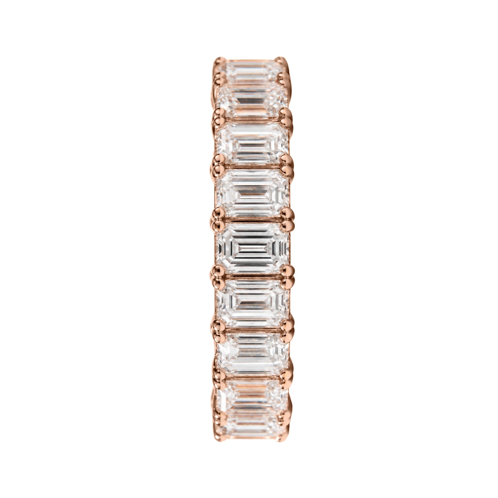 5.00 - 7.00 Carat T.W. Emerald-cut Lab Grown Diamond (F/VS+) 14K Gold Eternity Band Ring