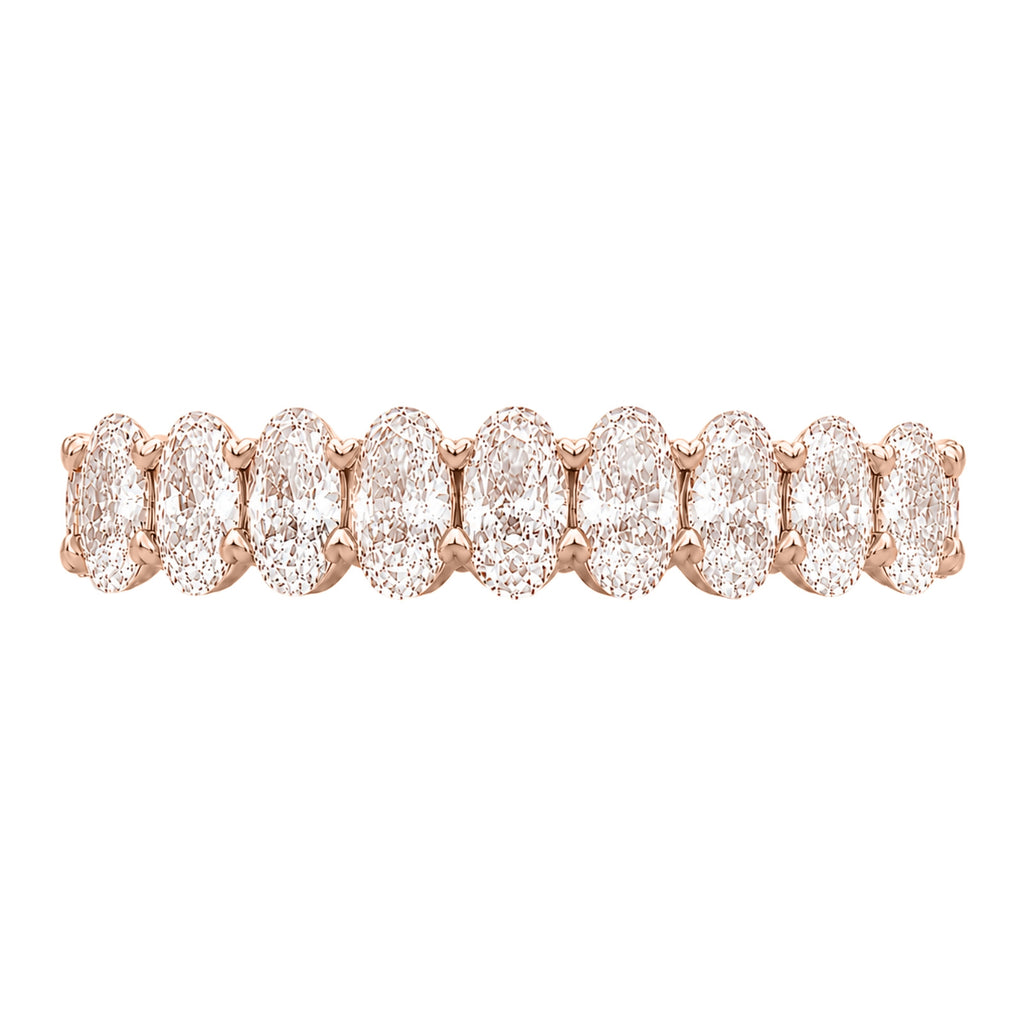 5.00 - 7.00 Carat T.W. Oval-cut Lab Grown Diamond (F/VS+) 14K Gold Eternity Band Ring