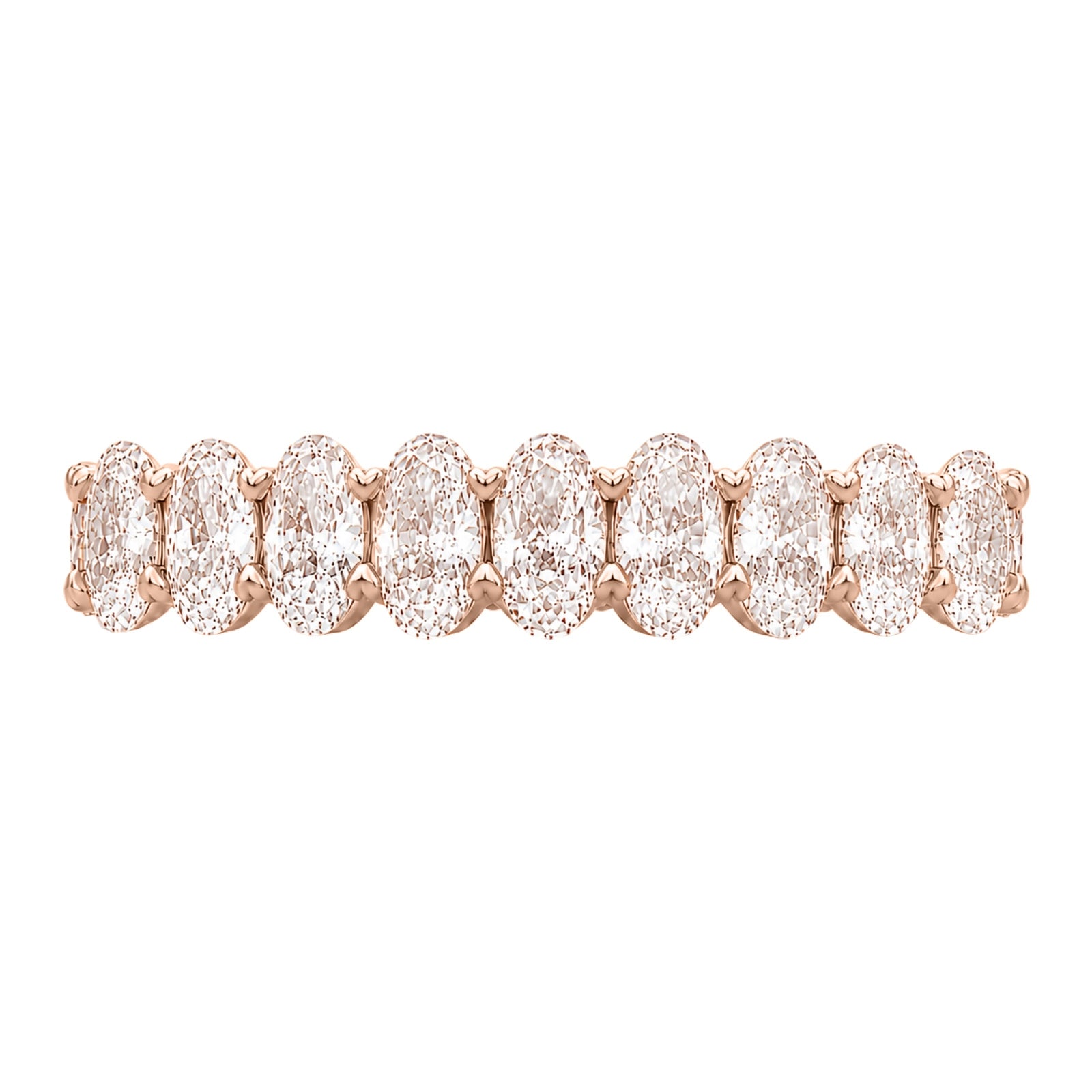 5.00 - 7.00 Carat T.W. Oval-cut Lab Grown Diamond (F/VS+) 14K Gold Eternity Band Ring