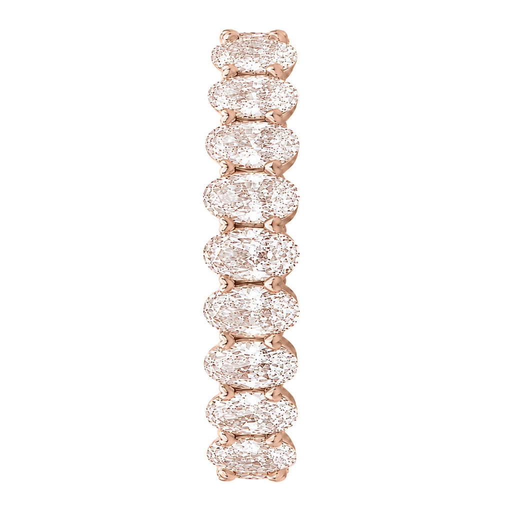 5.00 - 7.00 Carat T.W. Oval-cut Lab Grown Diamond (F/VS+) 14K Gold Eternity Band Ring