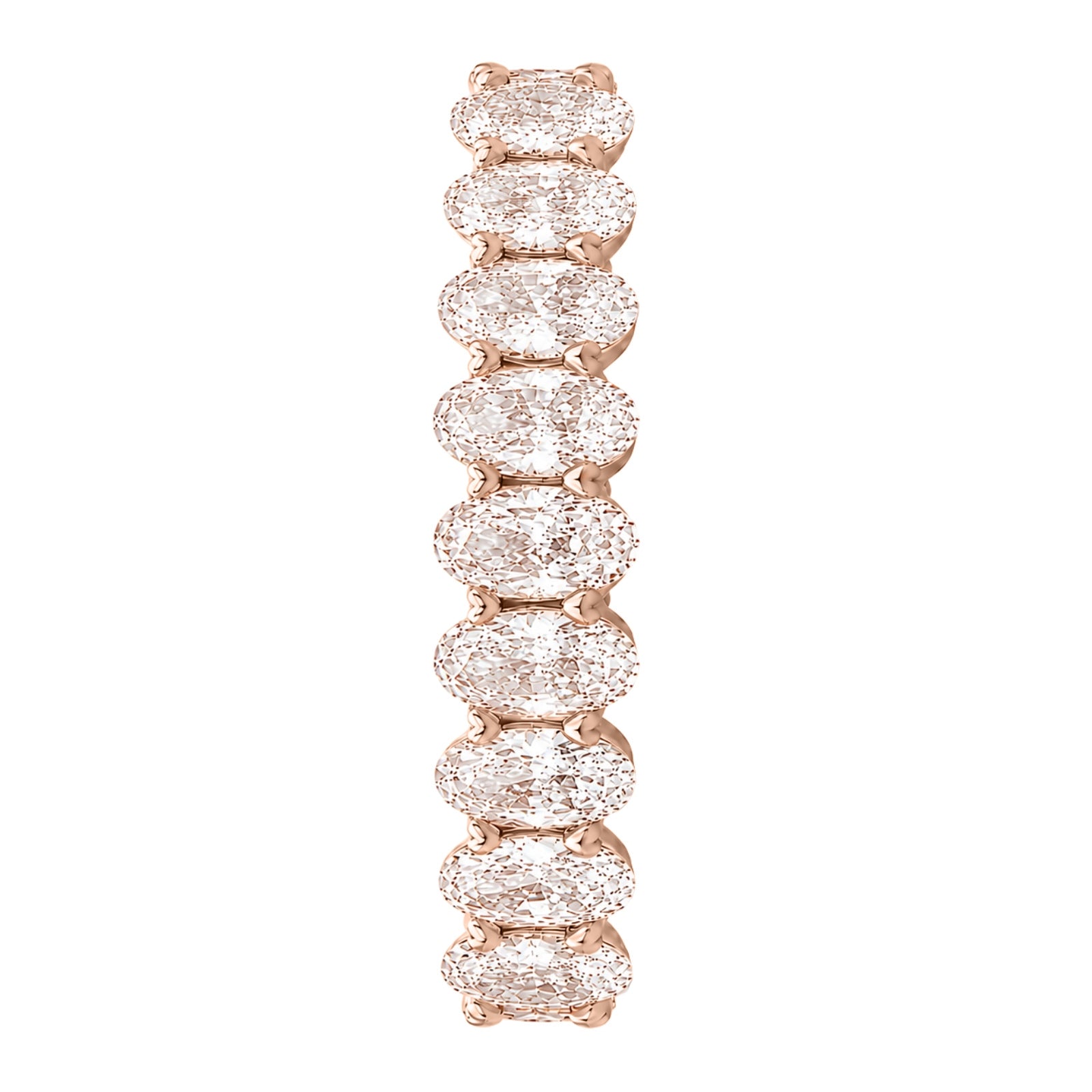 5.00 - 7.00 Carat T.W. Oval-cut Lab Grown Diamond (F/VS+) 14K Gold Eternity Band Ring