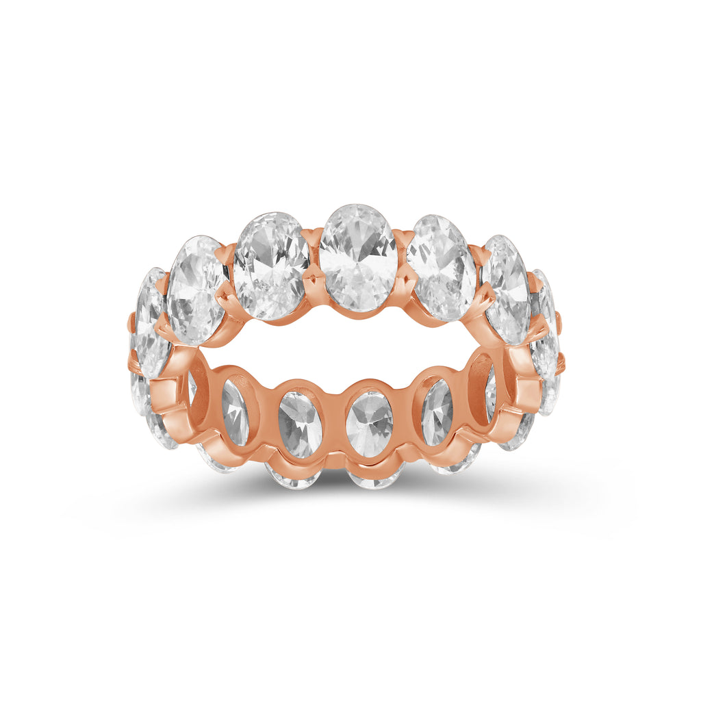 5.00 - 7.00 Carat T.W. Oval-cut Lab Grown Diamond (F/VS+) 14K Gold Eternity Band Ring