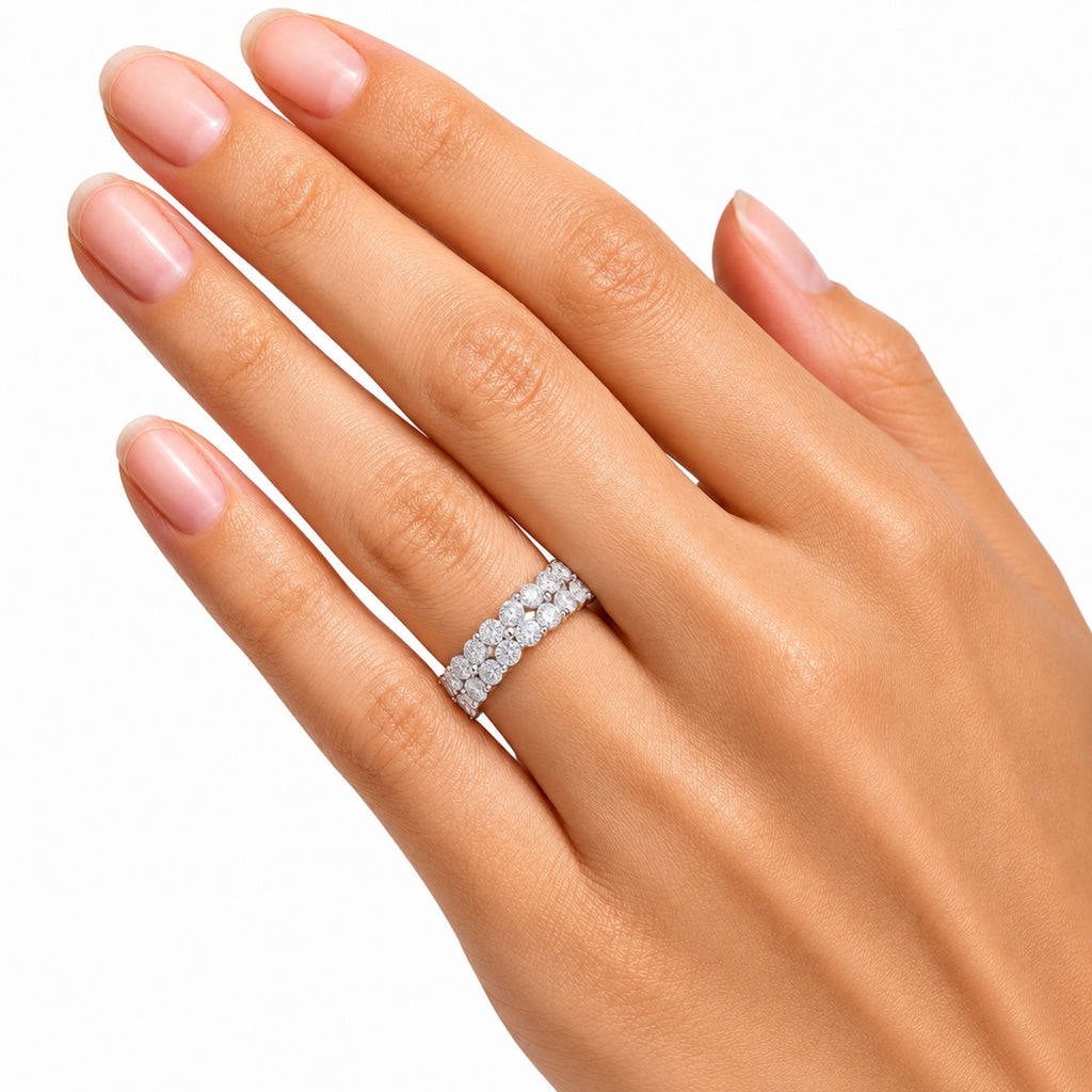 Diamonair Lab Grown Diamond (F/VS+) 1.00 carat Round cut Sterling Silver Ring - Sterling Silver