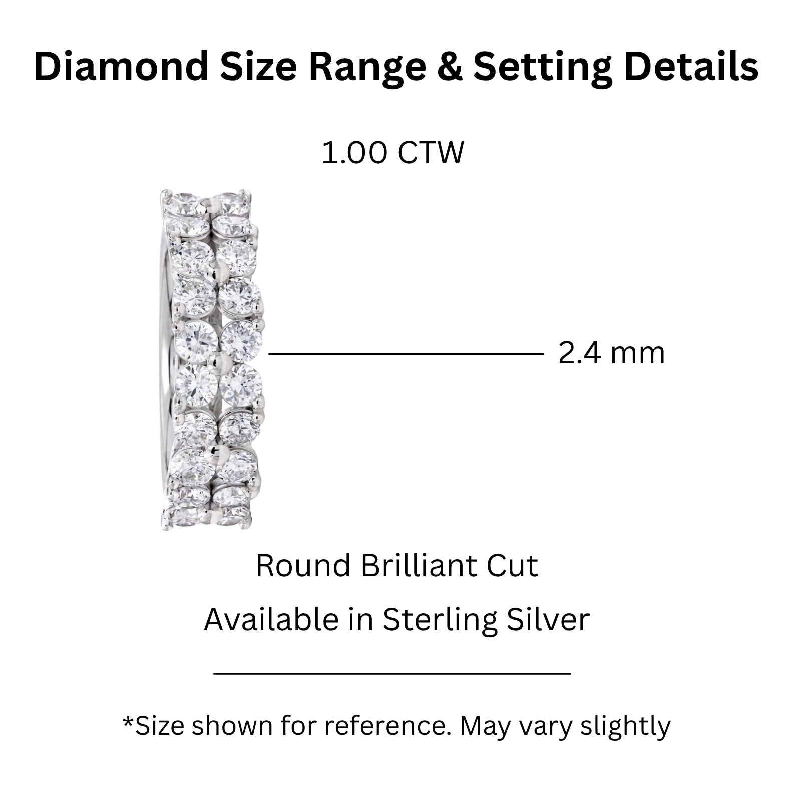 Diamonair Lab Grown Diamond (F/VS+) 1.00 carat Round cut Sterling Silver Ring - Sterling Silver