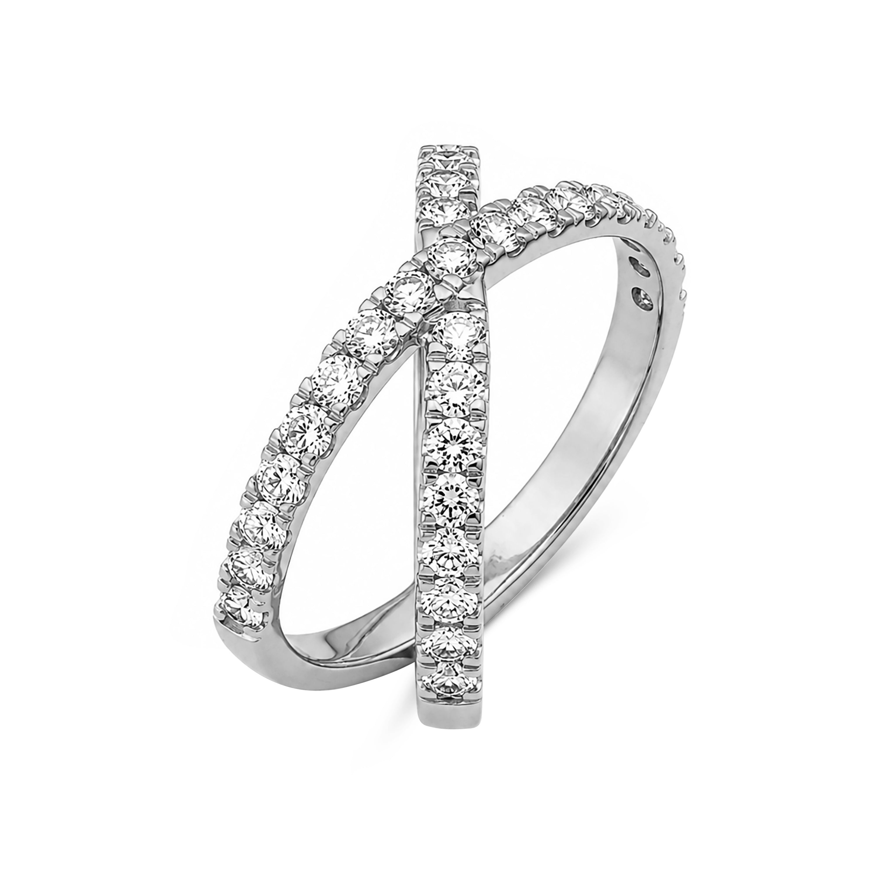 Diamonair Lab Grown Diamond (F/VS+) 1.00 carat Round cut Sterling Silver Ring - Sterling Silver | Gold over Silver