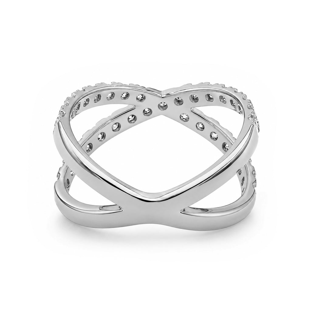 Diamonair Lab Grown Diamond (F/VS+) 1.00 carat Round cut Sterling Silver Ring - Sterling Silver | Gold over Silver