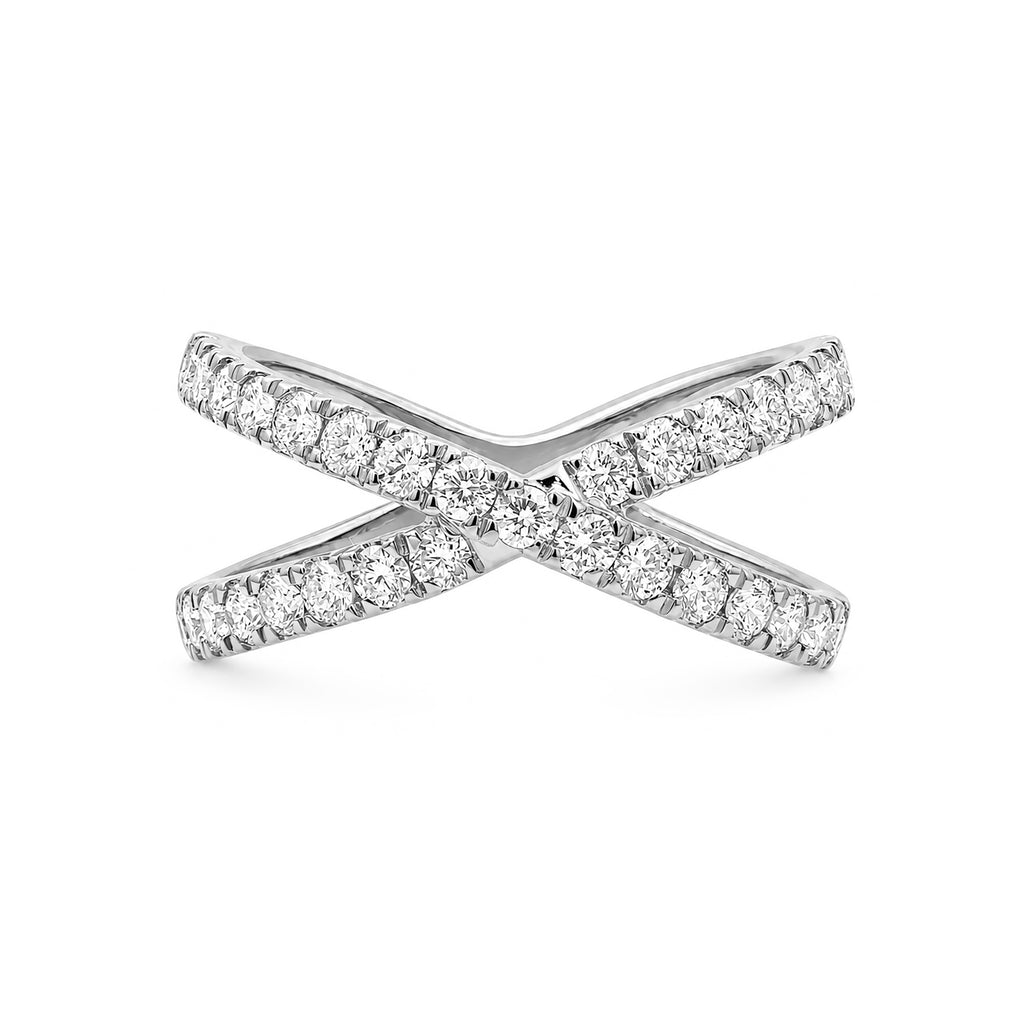 Diamonair Lab Grown Diamond (F/VS+) 1.00 carat Round cut Sterling Silver Ring - Sterling Silver | Gold over Silver