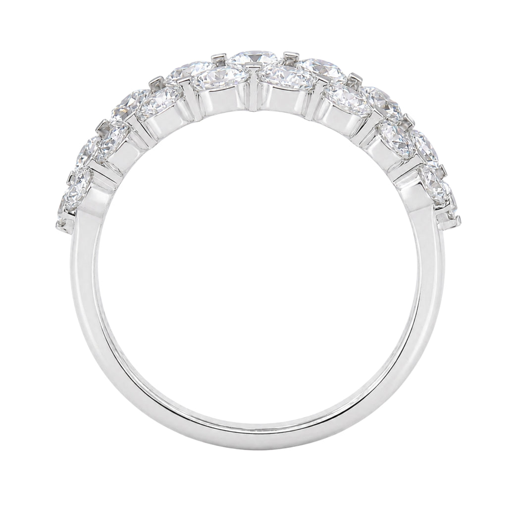 Diamonair Lab Grown Diamond (F/VS+) 2.00 carat Round cut Sterling Silver Ring - Sterling Silver | Gold over Silver