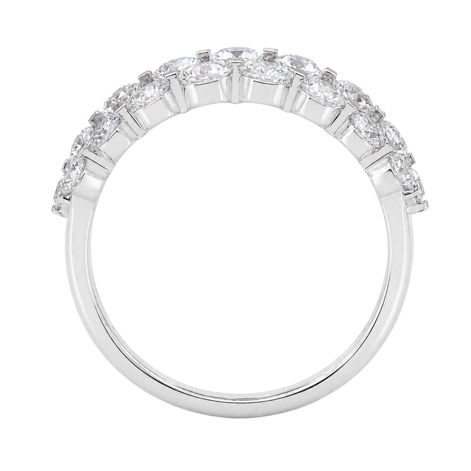 Diamonair Lab Grown Diamond (F/VS+) 2.00 carat Round cut Sterling Silver Ring - Sterling Silver | Gold over Silver