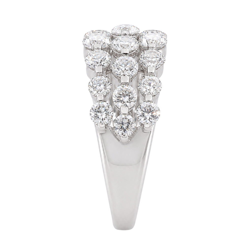 Diamonair Lab Grown Diamond (F/VS+) 2.00 carat Round cut Sterling Silver Ring - Sterling Silver | Gold over Silver