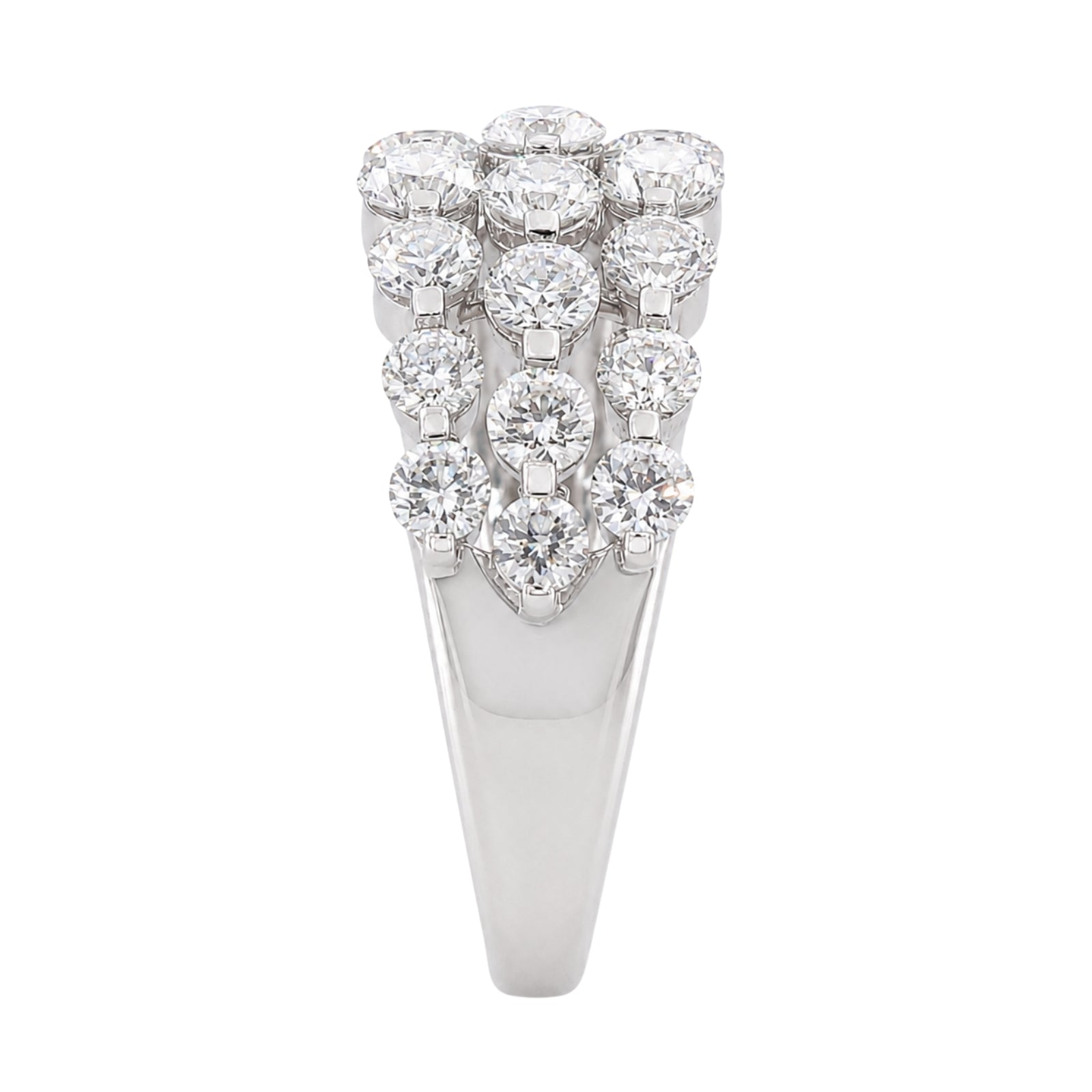 Diamonair Lab Grown Diamond (F/VS+) 2.00 carat Round cut Sterling Silver Ring - Sterling Silver | Gold over Silver
