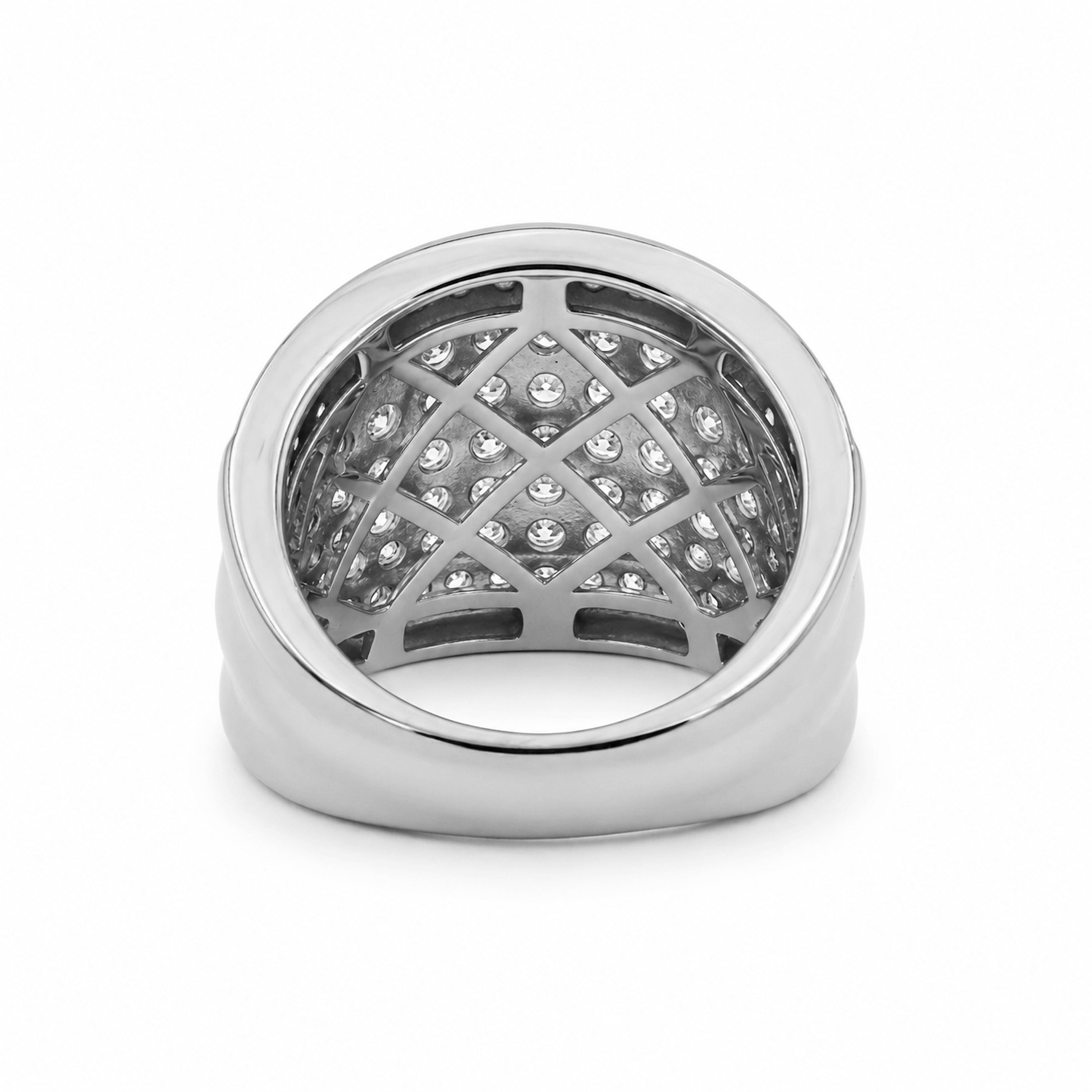 Diamonair Lab Grown Diamond (F/VS+) 2.00 carat Round cut Sterling Silver Statement Ring - Sterling Silver | Gold over Silver