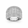 Diamonair Lab Grown Diamond (F/VS+) 2.00 carat Round cut Sterling Silver Statement Ring - Sterling Silver | Gold over Silver